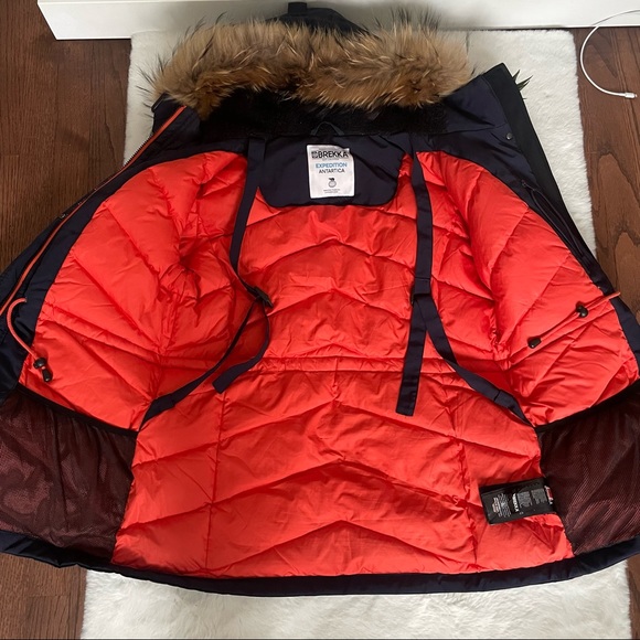 Brekka Expedition Antartica jacket Parka Thick Down Feather Fur hood - Picture 4 of 13